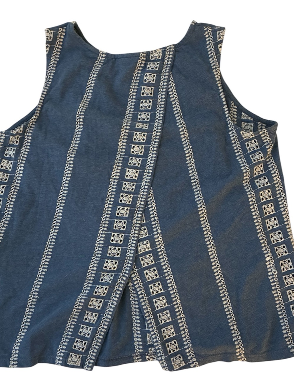 J. Jill Navy Blue Embroidered Tank Top